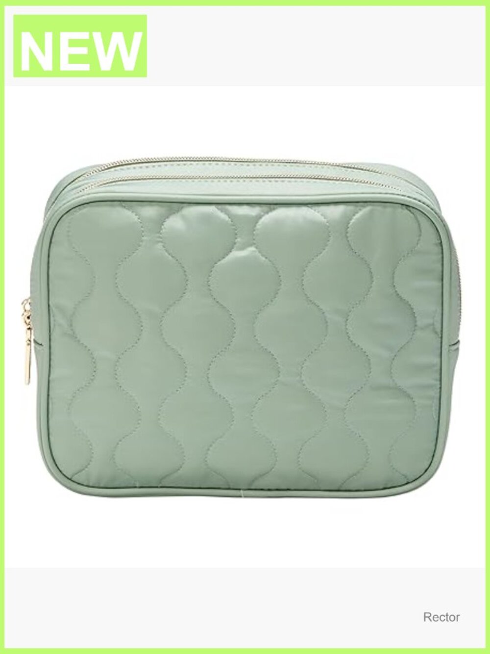Double Zip Travel Makeup Bag Toiletry Organizer with Gold Hardware